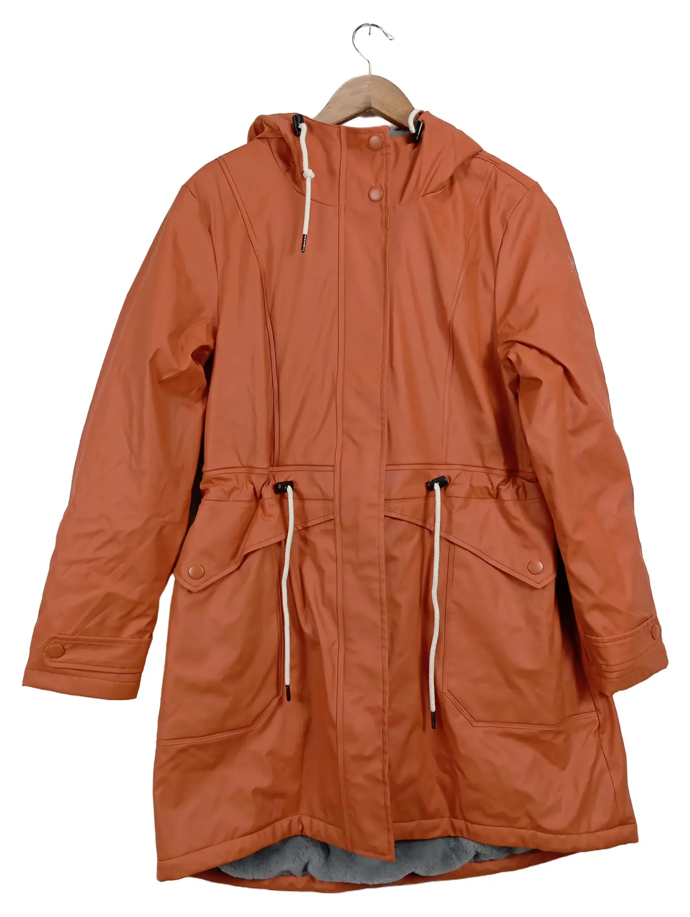 DINGY WEATHER Damen Regenjacke Parka Gr. 40 Orange Outdoor Kapuze