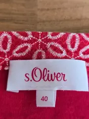 Vorschaubild 4 von Bluse Damen Rot Geometrisch Kurzarm Viskose Gr. 40 L