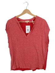 Vorschaubild 1 von Bluse Damen Rot Geometrisch Kurzarm Viskose Gr. 40 L