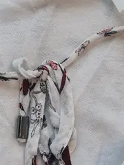 Vorschaubild 5 von Damen Bluse Gr. 38/M Weiß Blumenmuster Langarm Viskose