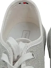Vorschaubild 5 von Sneaker Low Damen Glitzer Silber Gr. 40 Schnürschuh