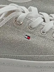 Vorschaubild 4 von Sneaker Low Damen Glitzer Silber Gr. 40 Schnürschuh