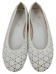 Vorschaubild 2 von Damen Ballerinas Gr. 37 Weiß Lochmuster Slip-On Frühjahr/Sommer