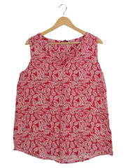 Vorschaubild 1 von Damen Top Shirt Gr. 40 L Mehrfarbig Blattmuster Casual Viskose