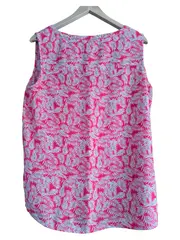 Vorschaubild 2 von Damen Top Shirt Gr. 40 L Mehrfarbig Blattmuster Casual Viskose