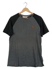 Vorschaubild 1 von Herren T-Shirt Raglan Gr. M Grau Schwarz Meliert Lederdetails