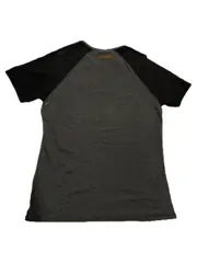 Vorschaubild 3 von Herren T-Shirt Raglan Gr. M Grau Schwarz Meliert Lederdetails