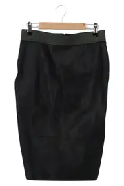 Vorschaubild 1 von Damen Lederrock Schwarz Elegant Vintage Gr. 38/M Midirock