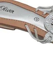 Vorschaubild 3 von Zehentrenner Damen Gr. 37 Silber Leder Freizeit Feminin