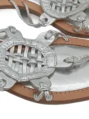 Vorschaubild 4 von Zehentrenner Damen Gr. 37 Silber Leder Freizeit Feminin