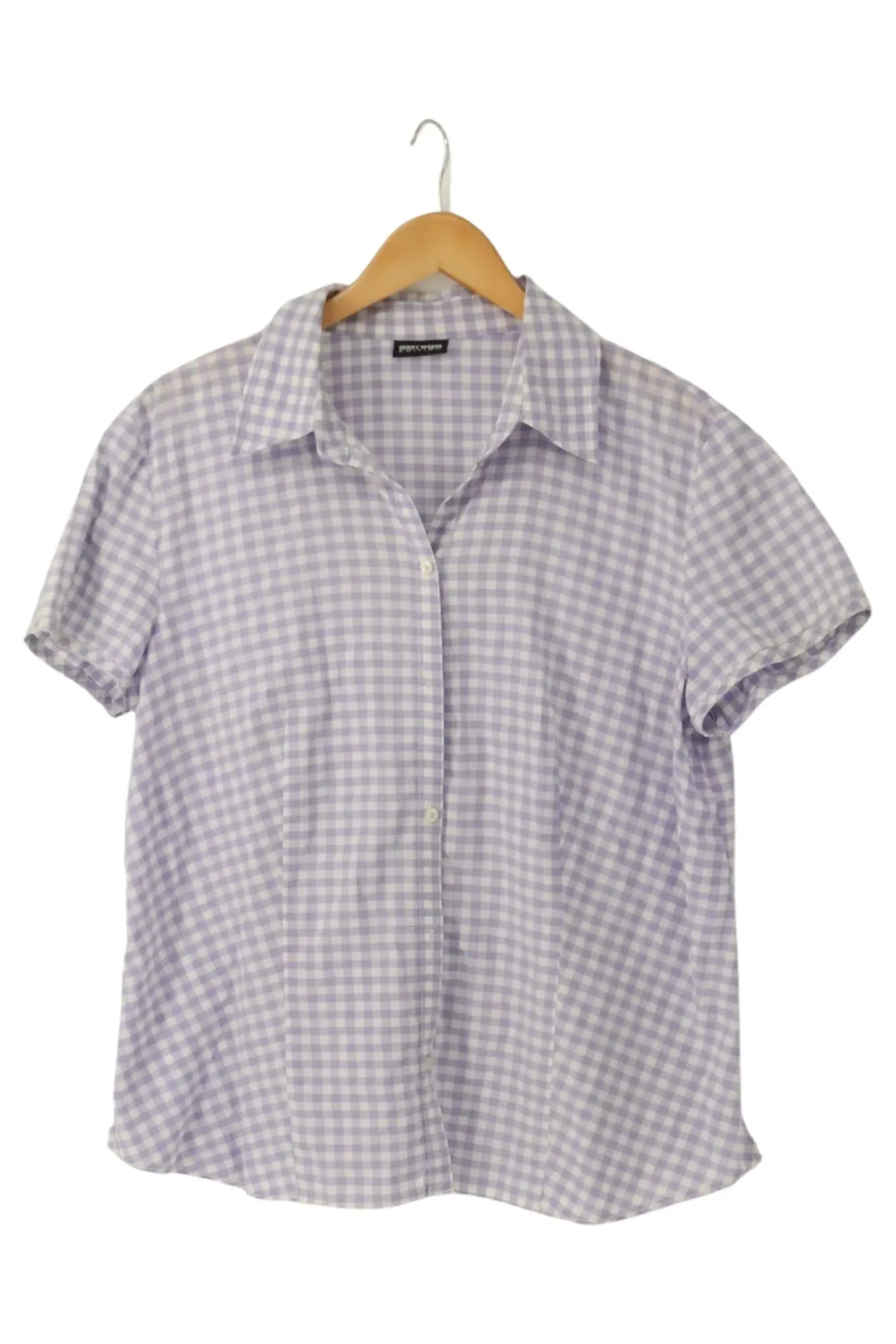 GERRY WEBER EDITION Damen Hemdbluse Gr. 42 Lila Kariert Kurzarm Klassisch