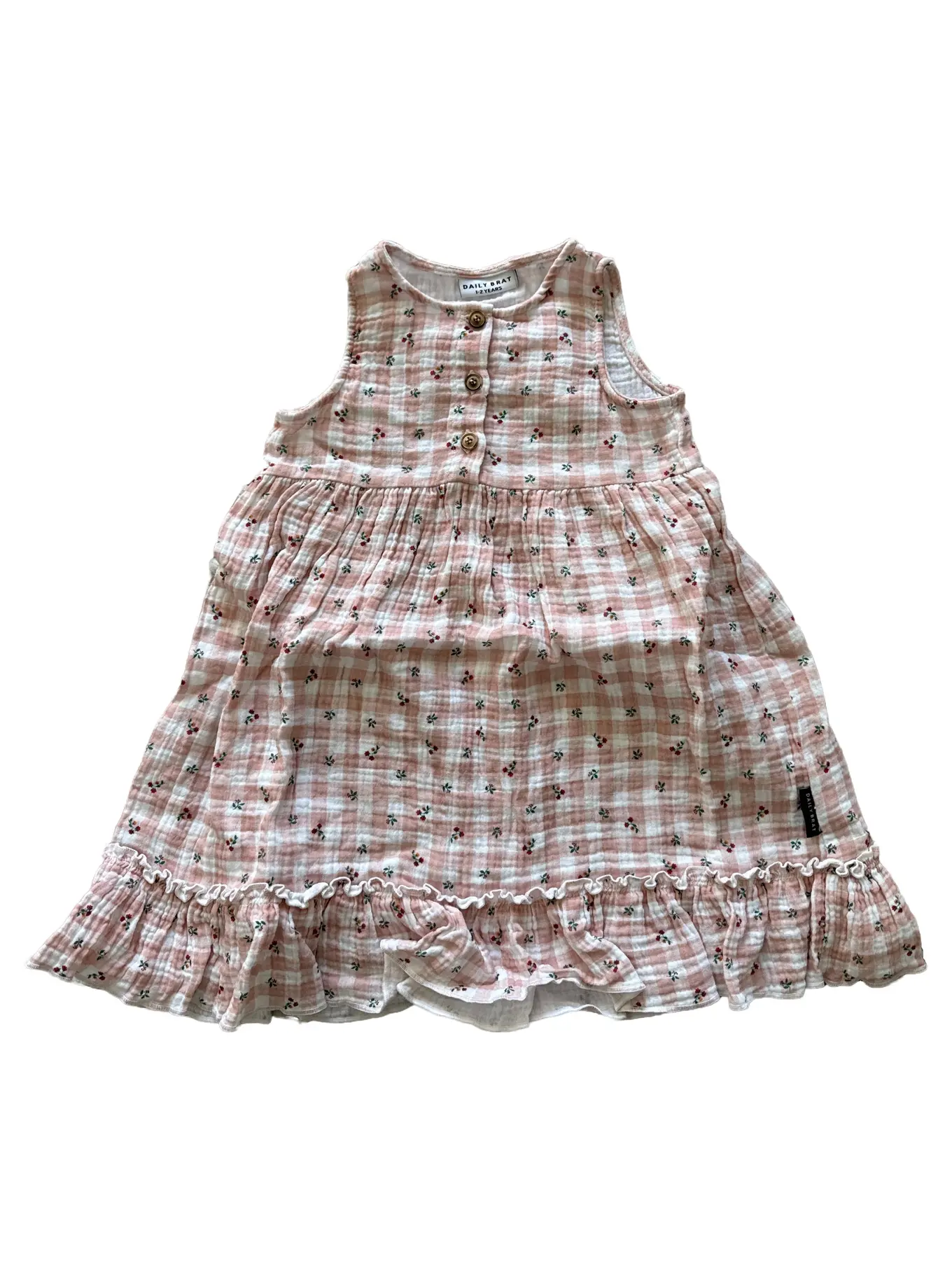 DAILY BRAT Mädchen Sommerkleid Rosa Gr. 92 (2 Jahre) Baumwolle