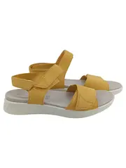 Vorschaubild 1 von Sandalen Damen Gr. 39 Gelb Komfortable Sommerschuhe Klettverschluss