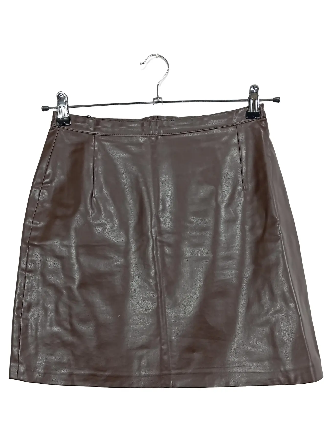 MORE & MORE Damen Lederrock Gr. 38 Braun Minirock Freizeit Uni