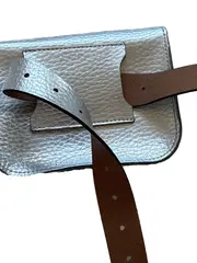 Vorschaubild 5 von Silberne Gürteltasche Leder Elegant Damen Bauchtasche Hip Bag