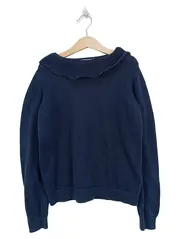 Vorschaubild 1 von Kinder Pullover Blau Gr. 140 mit Rüschenkragen