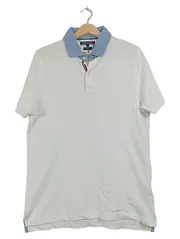Vorschaubild 1 von Herren Poloshirt Gr. 50/L Weiß Casual Kurzarm