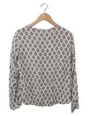 Vorschaubild 2 von Bluse Damen 36;S Grau Gemustert Casual Viskose Langarm