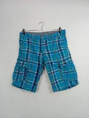 Vorschaubild 4 von EDC Herren Cargo Shorts kariert Blau Gr. W33/50