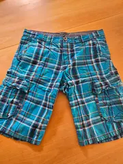 Vorschaubild 2 von EDC Herren Cargo Shorts kariert Blau Gr. W33/50