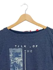 Vorschaubild 2 von Damen Langarmshirt Gr. 36/S Blau Gestreift mit Print Casual