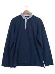 Vorschaubild 1 von TCM Herren Langarm Poloshirt Blau Größe L Casual Baumwolle