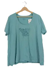 Vorschaubild 1 von Damen T-Shirt Gr. 52 Türkis Casual mit Print