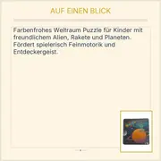 Vorschaubild 4 von Kinder Steckpuzzle Weltraum Alien Rakete Planet 16 Teile Holzpuzzle