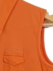 Vorschaubild 3 von Damen Hemdbluse Gr. 38;M Ärmellos Orange Casual Baumwolle