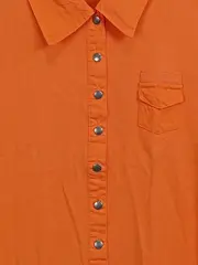 Vorschaubild 2 von Damen Hemdbluse Gr. 38;M Ärmellos Orange Casual Baumwolle