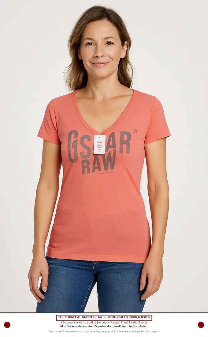 G-STAR RAW Damen T-Shirt - 100% Baumwolle In Rosa