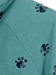 Vorschaubild 4 von Damen Kapuzenpullover Hoodie Gr. 38;M Türkis Pfotenmuster