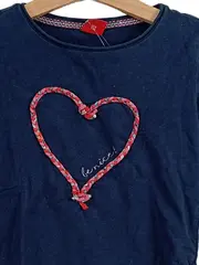 Vorschaubild 3 von Langarmshirt Mädchen Gr. 104/110 Blau Herz Applikation