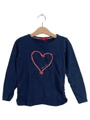 Vorschaubild 1 von Langarmshirt Mädchen Gr. 104/110 Blau Herz Applikation