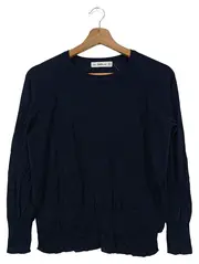 Vorschaubild 1 von Damen Langarmshirt Gr. 36/S Blau Basic Casual Baumwolle