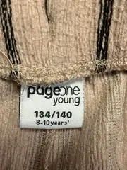 Vorschaubild 2 von Young Mädchen Stoffhose Shorts Gr. 140 Beige Gestreift