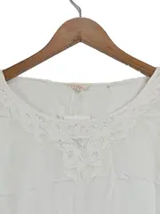 Vorschaubild 3 von Damen Bluse Gr. 36 Weiß Casual Stickerei Viskose