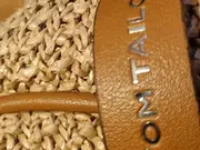 Vorschaubild 4 von Umhängetasche Damen Beige Casual geflochtenes Design Lederdetails