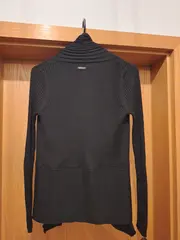 Vorschaubild 2 von Damen Strickjacke Schwarz Gr. 34/XS Casual Rippstrick