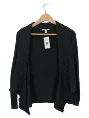 Vorschaubild 1 von Damen Strickjacke Schwarz Gr. 34/XS Casual Rippstrick