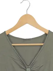 Vorschaubild 4 von Damen T-Shirt Gr. 38/M Oliv Feminin Pailletten V-Ausschnitt