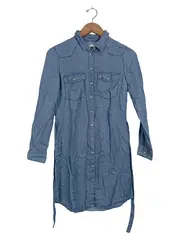 Vorschaubild 1 von Damen Jeanskleid Gr. 34/XS Blau Casual Hemdblusenkleid