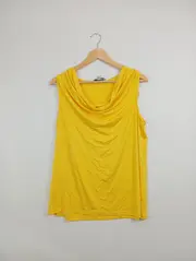Vorschaubild 2 von COOLCODE Damen T-Shirt Gelb XXL Viskose Ärmellos Wasserfallausschnitt