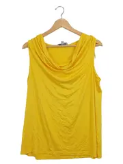 Vorschaubild 1 von COOLCODE Damen T-Shirt Gelb XXL Viskose Ärmellos Wasserfallausschnitt
