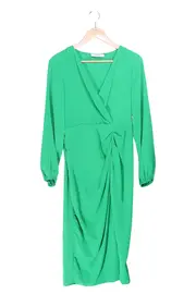 Vorschaubild 1 von Damen Sommerkleid Gr. 40 M Grün Elegant Wickelkleid Midikleid