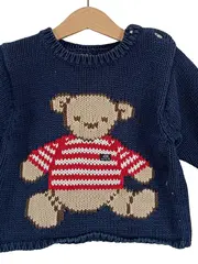 Vorschaubild 2 von Kinder Pullover Bär Gr. 92 (2 Jahre) Blau Charmant Strick