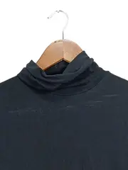 Vorschaubild 2 von Damen Langarmshirt Rollkragen Basic Schwarz Gr. 40/L