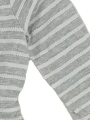 Vorschaubild 3 von Baby Mädchen Kleid gestreift Gr. 74 grau weiß Langarm