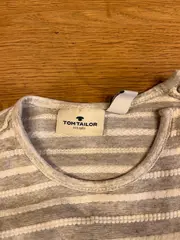 Vorschaubild 4 von Baby Mädchen Kleid gestreift Gr. 74 grau weiß Langarm