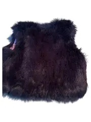 Vorschaubild 2 von Fellweste Mädchen Gr. 104/110 Kunstfell Weste Grau